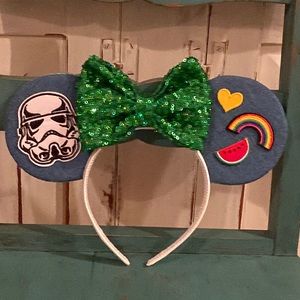 Minnie Mouse Small Shop Ears Custom, Pride, Stormtrooper 70s Patches on Denim!